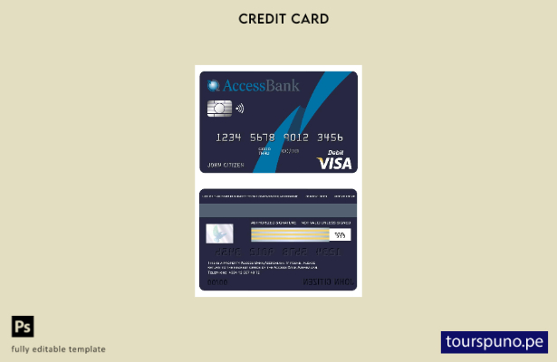 listo para imprimir plantilla de tarjeta visa bancaria Access de Azerbaiyán
